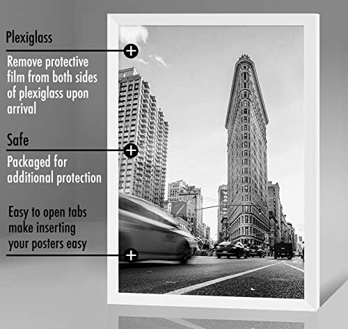 Americanflat 24x36 Poster Frame - White Engineered Wood with Polished Plexiglass - Wide Picture Frame for Vertical or Horizontal Wall Display - Epic Collection - White - Image 6