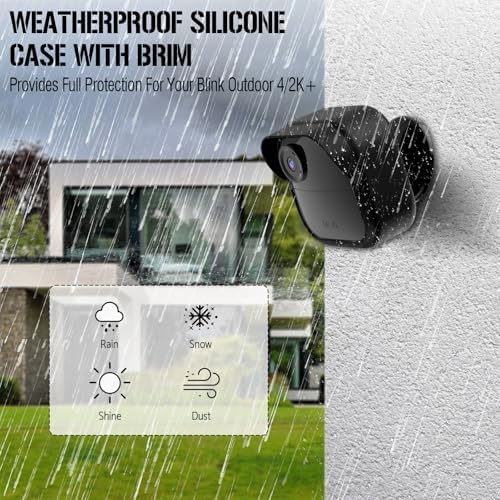 Silicone Skin Case/Cover for Blink Outdoor 4 (4th Gen)/2K+ - Weatherproof Silicone Case with Brim for Full Camera Protection, Blink Outdoor 4/2K Smart Security Camera Accessories (Black, 3 Pack) - Image 3
