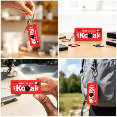 BOVKE Soft Silicone Case for KODAK CHARMERA Keychain Digital Camera, Red - Image 7
