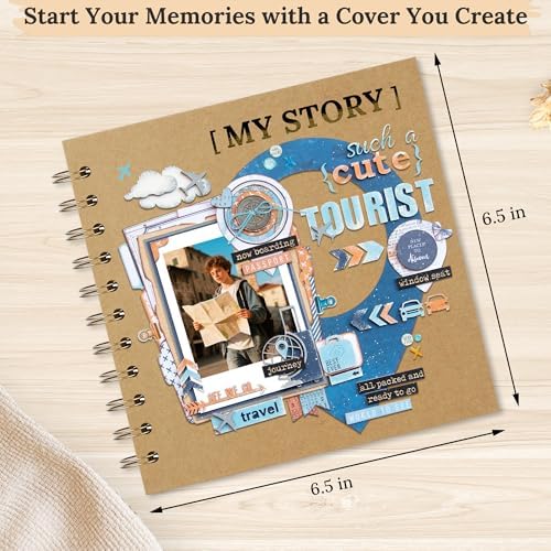 Mini Photo Memory Book 6.3 Inch, 20 Sheets Khaki - Image 3