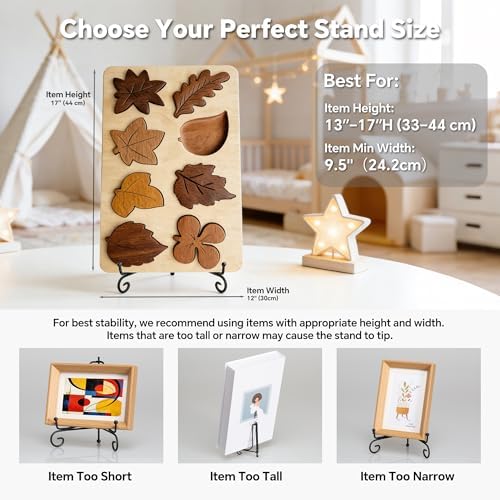 Artliving Plate Stands for Display, 12Inch Black Iron Easel Plate Display Photo Holder Stand, Displays Picture Frames, Decorative Plates, Tablets and Art (2 pack) - Image 5