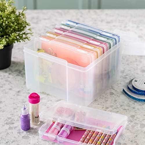 IRIS USA Photo Storage Box |Made in USA| 6 Cases - Clear - Image 3