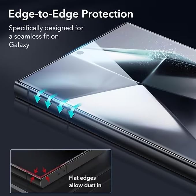 XDesign [3+2 Pack Galaxy S26 Ultra Screen Protector, 9H Tempered Glass Scratch Resistant, Ultrasonic Fingerprint Support, For Samsung Galaxy S26 Ultra 5G 6.8 Inch Glass Screen Protector - Image 5
