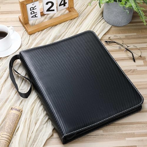 Feifeiya 1 Pack Acid Free Film Protector Storage Box 3 Ring Film Negative Sleeves Binder Preservers Portfolio Folder for Artwork Leather Storage Zipper Binder Box for 120 and 135 35 mm Negative - Image 4