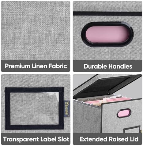 BALEINE File Organizer Box with Lid, Collapsible Hanging File Storage Box - Image 6