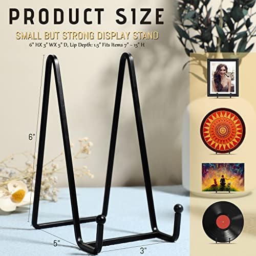 Mixweer Plate Stands for Display 18 Pack 6 Inch Plate Holder Display Stands Picture Frame Holder Metal Frame for Decorative Supplies, Book, Photo, Easel, Platter, Tabletop Art(Black) - Image 2