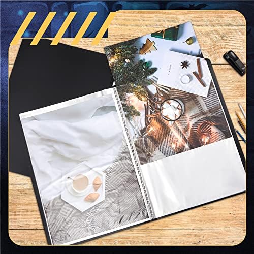Lewtemi A2 Heavy Duty Binder with Plastic Sleeves 18 x 24 Inch Portfolio Folder with 30 Clear Sheet Protectors Art Portfolio Folder for Artwork Poster Protector for Paper Album Storage Display (Black) - Image 3