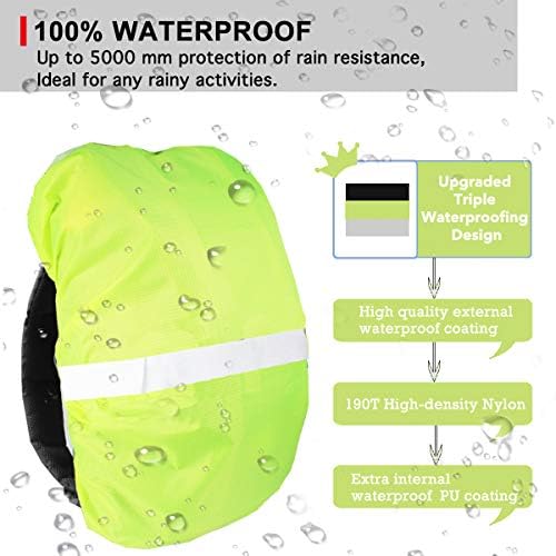 Frelaxy Hi-Visibility Backpack Rain Cover with Reflective Strip 100% Waterproof Ultralight Backpack Cover, Storage Pouch, Anti-Slip Cross Buckle Strap, for Hiking, Camping, Biking, Outdoor, Traveling - Image 3