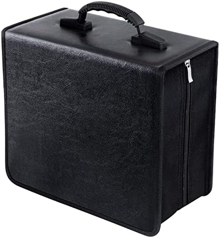 Siveit CD/DVD Case Binder - 400 Capacity Disc Storage Holder, Black PU Binder by Siveit