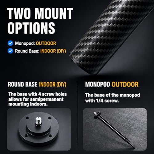 Carbon Fiber Monopod Golf Swing Recorder - Ultra Lightweight with MagSafe Magnetic Holder - Adjustable 32-55" Height - Ground Spike - Training Aid for iPhone Android - Image 6