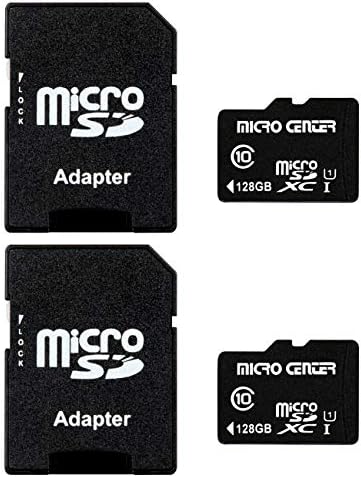 INLAND Micro Center 128GB Class 10 MicroSDXC Flash Memory Card with Adapter for Mobile Device Storage Phone, Tablet, Drone & Full HD Video Recording - 80MB/s UHS-I, C10, U1 (2 Pack) by INLAND