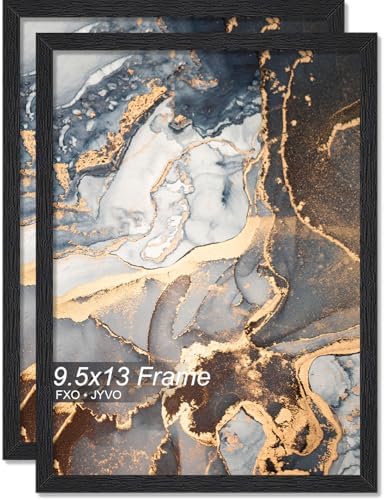 Fxojyvo 9.5x13 Picture Frame Set of 2 Black Engineered Wood Wall Hanging by Fxojyvo