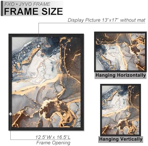 Fxojyvo 13x17 Picture Frame Set of 3 Black Engineered Wood Wall Hanging - Image 4