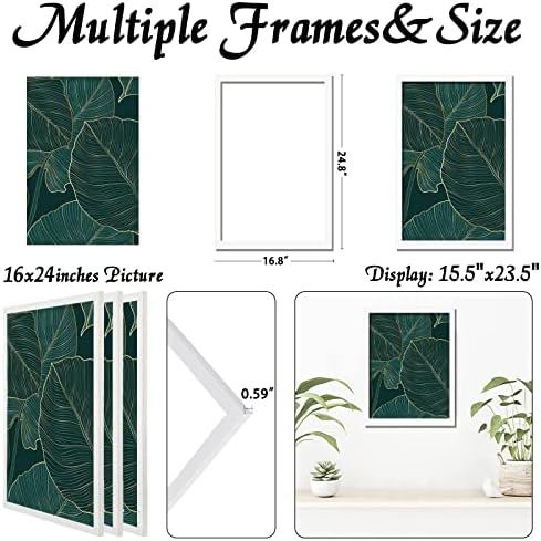 White 16x24 Picture Frame Set of 3, Lightweight Sturdy Gallery Wall Decor - Image 3