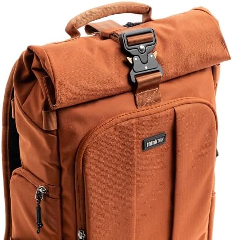 Think Tank FocusPoint 22L RollTop Camera Backpack - Urban Rust: Expandable Travel & Camera Backpack with Laptop Sleeve, Quick Side and Back Access, Rain Cover – Versatile Photography & Travel Bag - Image 2