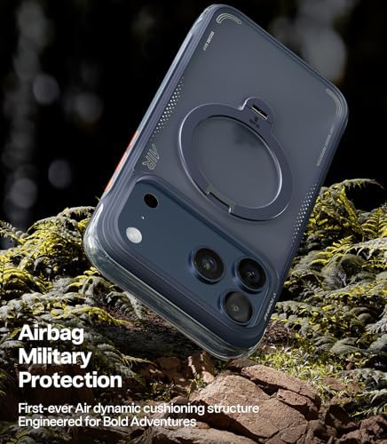TORRAS Ostand Q3 Air for iPhone 17 Pro Case 6.3'' with Stronger Magnetic Stand, Fit for Magsafe, Airbags Miltary Protection, Camera Control for iPhone 17 Pro Case, Shockproof & Stylish, Midnight Blue - Image 4