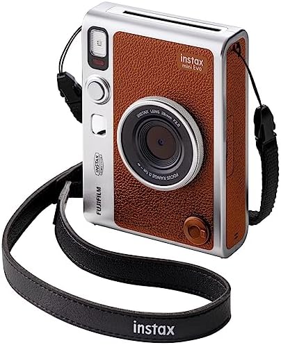 Fujifilm Instax Mini EVO Hybrid Brown Instant Camera | Instax Mini Twin Pack Instant Film | 32GB microSD Card with Adapter | Brown Camera Case - Image 2