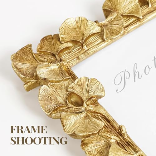 Cuspin 11x14 Picture Frame Gold Vintage Ornate Ginkgo Leaf Photo Frames - Image 4
