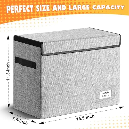 Leffis 2 Pack Comic Book Storage, Comic Book Box 15.5" X 7.5" X 11.3" - Image 2