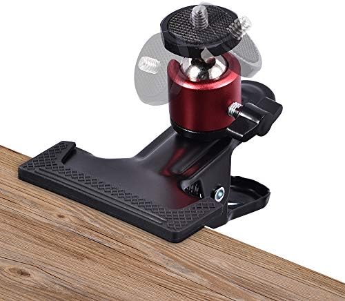 UTEBIT Tripod Camera Clip Clamp, with 360° Swivel Mini Ball Head, Black&Red - Image 6