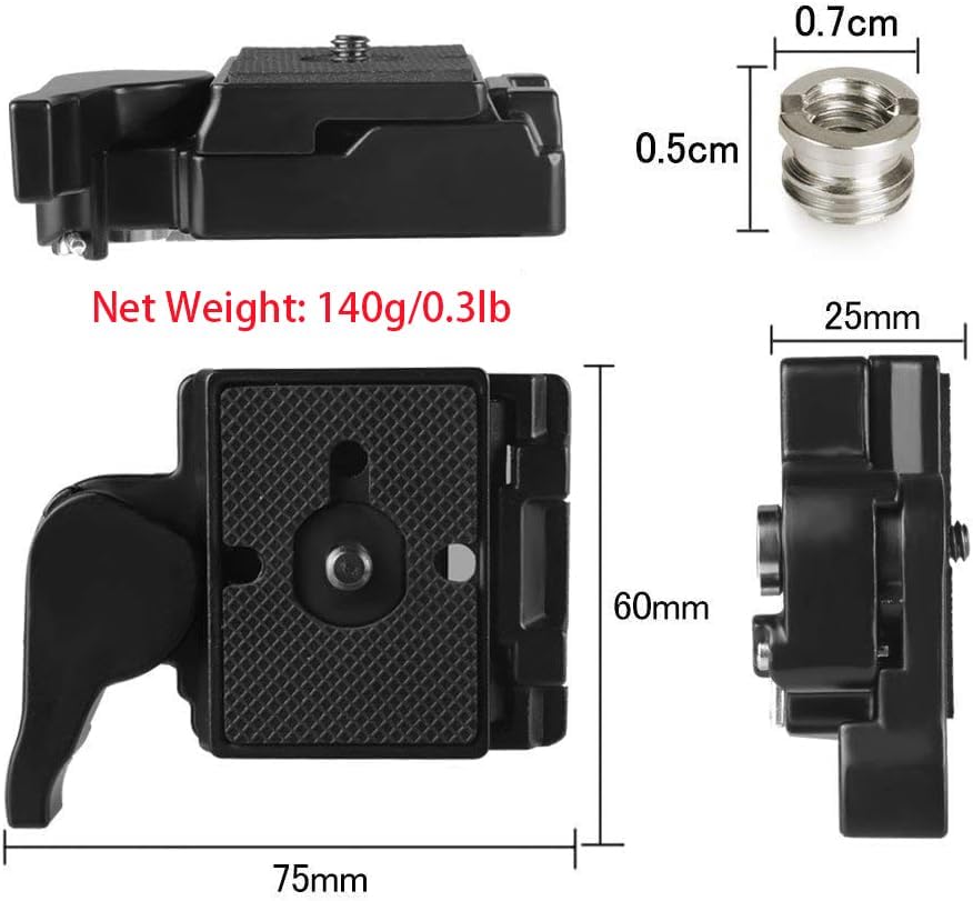 UTEBIT 323 RC2 Tripod Quick Release Plate, with 1/4" and 3/8" Camera Screw - Image 5