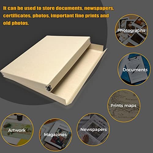 Golden State Art, Archival Storage Box, Tan-11.75x14.75x1.5 Inch, Pack of 2 - Image 6