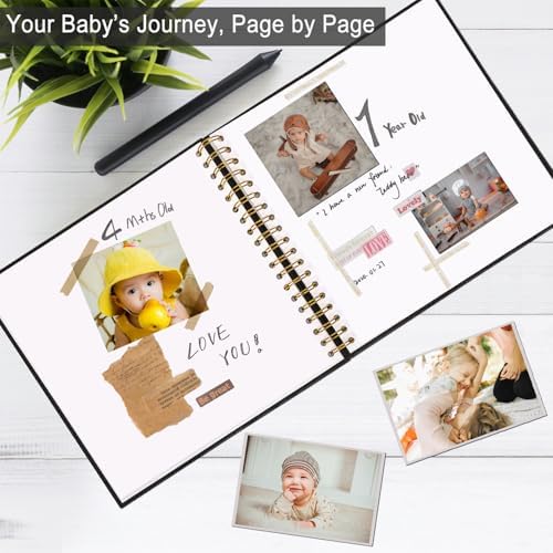 10 x 10 Inch Scrapbook Photo Album, Hardcover Kraft White Pages Arch Window Photo, Memory Book Linen Cover for Photos, Scrapbook Albums for Travel, Wedding Anniversary Christmas Baby 40 Pages, Black - Image 2