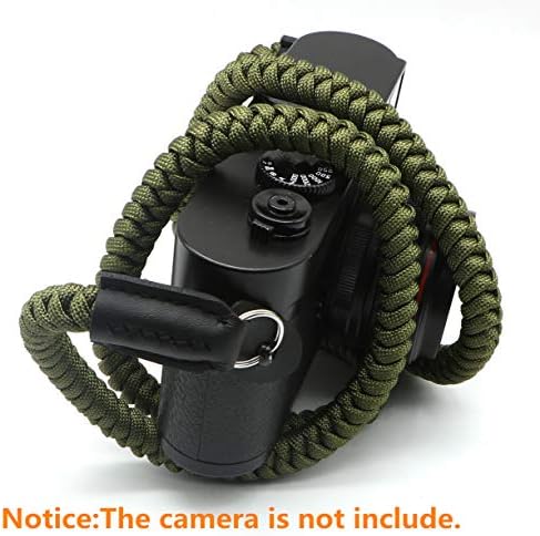 Paracord Woven Camera Neck Shoulder Strap Belt Hand Compatible with Canon Nikon Sony Olympus Pentax Fujifilm Panasonic SLR DSLR Digital Mirrorless Cameras 42 inch Green - Image 5