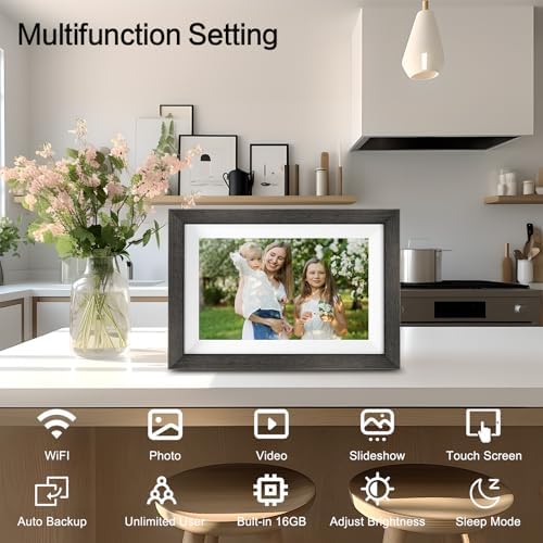 Frameo Digital Photo Frame,10.1 Inch WiFi Smart Digital Picture Frame with HD IPS Touch Screen,Auto-Rotate,Send Pictures from Anywhere via Frameo APP,Gifts for Mom - Image 6