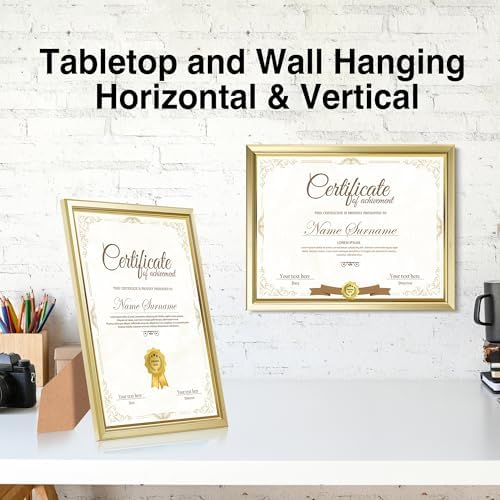 LaVie Home 8.5x11 Picture Frames (6 Pack, Gold) Simple Designed Photo Frame with High Definition Glass for Wall Mount & Table Top Display, Set of 6 Classic Collection - Image 5