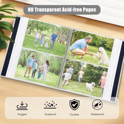 200-Pocket Photo Album 4x6 - Slip-In Picture Album with Linen Cover & Display Window, Vertical Photo Book for Wedding, Family, Baby, Anniversary & Vacation Memories (Holds 200 Photos) - Image 4