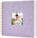Scrapbook Photo Album Linen Cover, 10 x 10 Inch Hardcover Kraft White Pages Memory Book, for Travel Wedding Guest Book Christmas Baby Shower (20 Sheets/ 40 Pages,Light Purple) by HenPisen