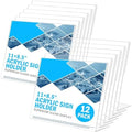 12 Pack Acrylic Sign Holder 8.5 x 11 Horizontal Slant Back Acrylic Stands for Display Plexiglass Clear Acrylic Display Stands for Ad Frame, Picture Photo Frames, Promotions, Restaurants, Office by COYMOS