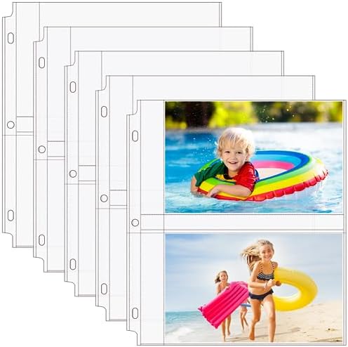 MaxGear 60 Pack 5x7 Photo Sleeves for 3 Ring Binder (240 Pictures),2 Pocket by MaxGear