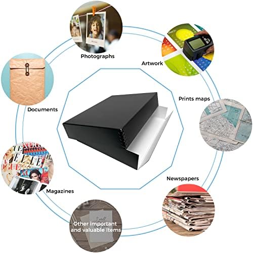 Lineco Drop Front Archival Storage Box, 11.75x15.25x3 in, Black, 2 Pack - Image 6