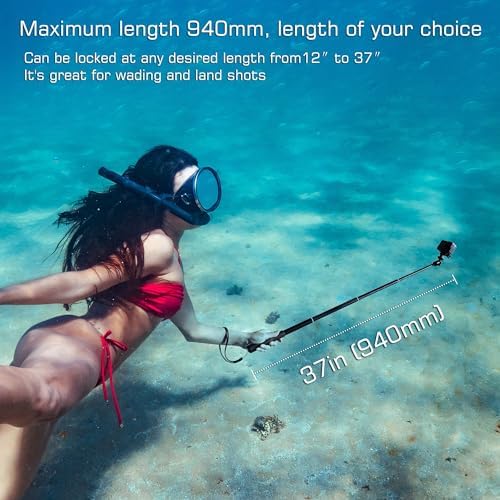 GEPULY 360°Underwater Selfie Stick Waterproof Handle for GoPro DJI Insta360 - Image 5