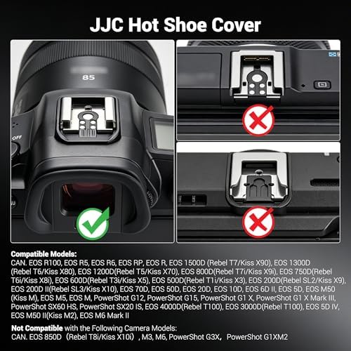 JJC 2-Pack Hot Shoe Cover Cap for Canon R100 R5 R6 Rebel T7, Full-Coverage - Image 2