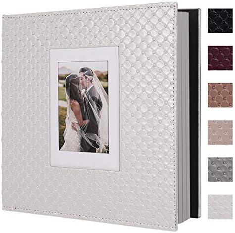 RECUTMS Self Adhesive Photo Album, Large PU Leather Cover, DIY Scrapbook by RECUTMS