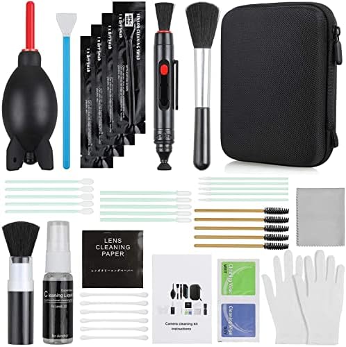 17-in-1 Camera Cleaning Kit for DSLR Cameras (Canon, Nikon,Sony), with Air Blower/Cleaning Pen/Detergent/Cleaning Cloth/Lens Brush/Carry Case by ZACRO