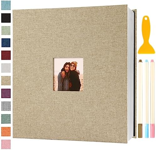 Photo Album Self Adhesive Pages Scrapbook 13.2x12.8 Khaki 120 Pages by Semfalbuums