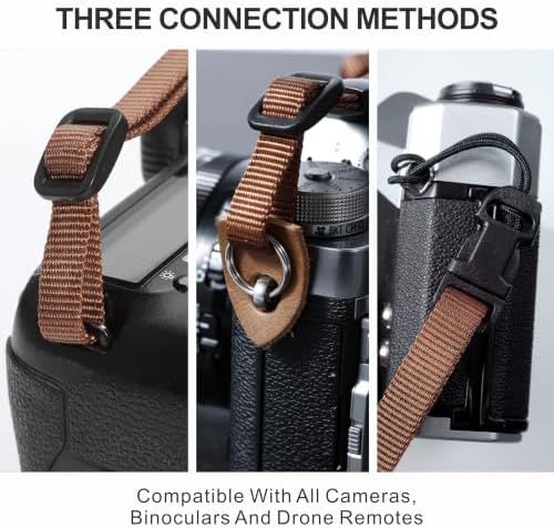 Padwa Lifestyle Camera Strap - 1.5" Crazy Horse Cowhide Ends Embroidered Camera Straps for Photographers, Cute Cotton Weave Soft Suede Fabric Padded Strap fits All Cameras for Adults & Kids - Image 7