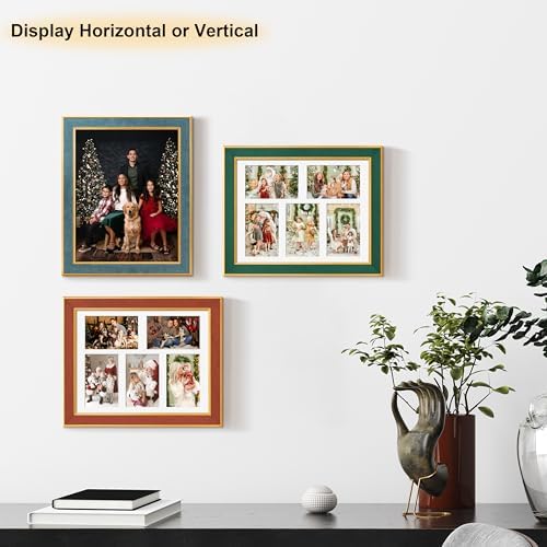 Suede 11x14 Picture Frame Display 5 Opening Picture Frames Collage 4x6 Wall Decor with Mat,Multi Photo Frame for Plexiglass,Wall Decor,1Pack,Blue - Image 6