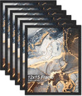 Fxojyvo 12x15 Picture Frame Set of 6 Black Engineered Wood Wall Hanging by Fxojyvo