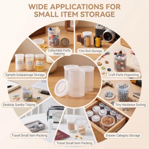 35mm Clear Film Canisters with Caps 20 Pcs Storage Containers - Image 6