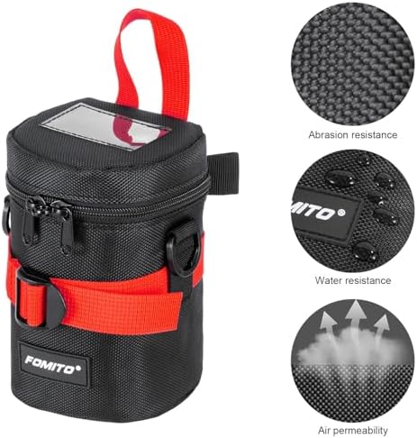FOMITO Camera Lens Case Pouch Bag for Canon EF-S 17-55mm/17-85mm,EF 35mm f2, Nikon AF-S 18-200mm/18-105mm/18-300mm, Fujifilm XF 56mm f1.2 R & More Lens Below 3.94" x 6.1"(D x L) - Black M size - Image 2