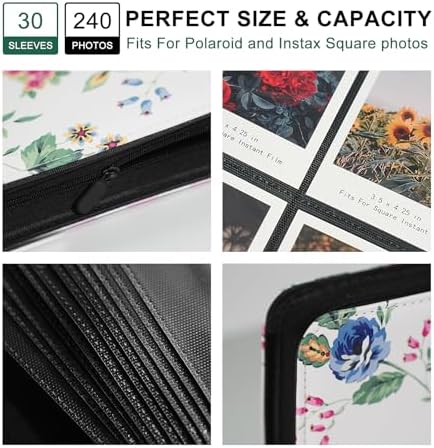 Large Polaroid Photo Album Binder, 240 Pockets. Abstract Rose - Image 3