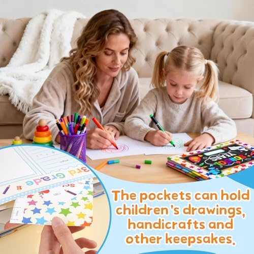 Scrapbooking Albums for Kids School Years Memory Book, Preschool to 12th Grade, 17 Pocket Pages for Photos & Artwork, Includes Birthday/Christmas/Halloween Pages, Index Tabs & Ruler, Gift-Ready Box - Image 4