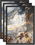 Fxojyvo 16x22 Picture Frame Set of 3 Black Engineered Wood Wall Hanging by Fxojyvo