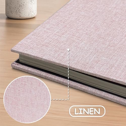 Large Photo Album Self Adhesive Scrapbook Album for 4×6 8×10 Pictures DIY Magnetic Linen Cover Album 60 Pages for Family Wedding Gifts with Metal Pen and Plastic Board - Image 4