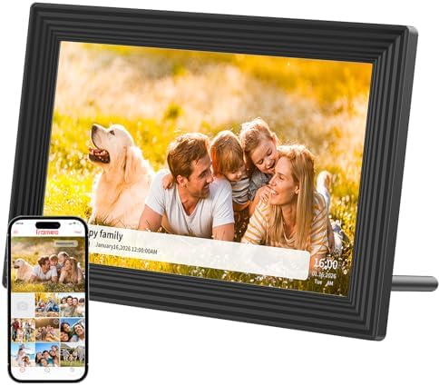 Digital Picture Frame,10.1 Inch Frameo Digital Photo Frame, 1280x800 IPS LCD Touch Screen,16GB, Supports SD Cards,Share Happy Moments Instantly via Frameo App from Anywhere,Best Gifts for Your Loves by NETTIPS